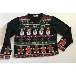 Petite PM UGLY CHRISTMAS SWEATER SNOW Gingerbread